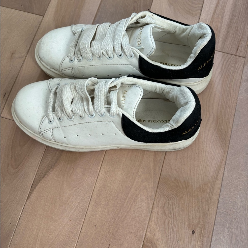 Alexander McQueen White and Black Athletic Shoes